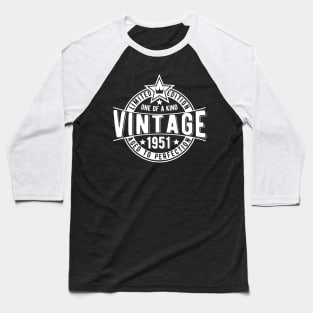 1951 70th Birthday gift vintage badge Baseball T-Shirt